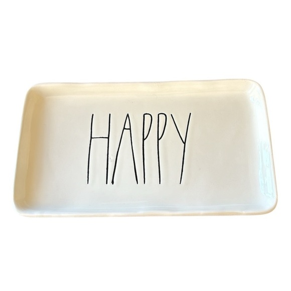 Rae Dunn Happy Trinket Jewelry Storage Accessories Tray - Picture 1 of 5
